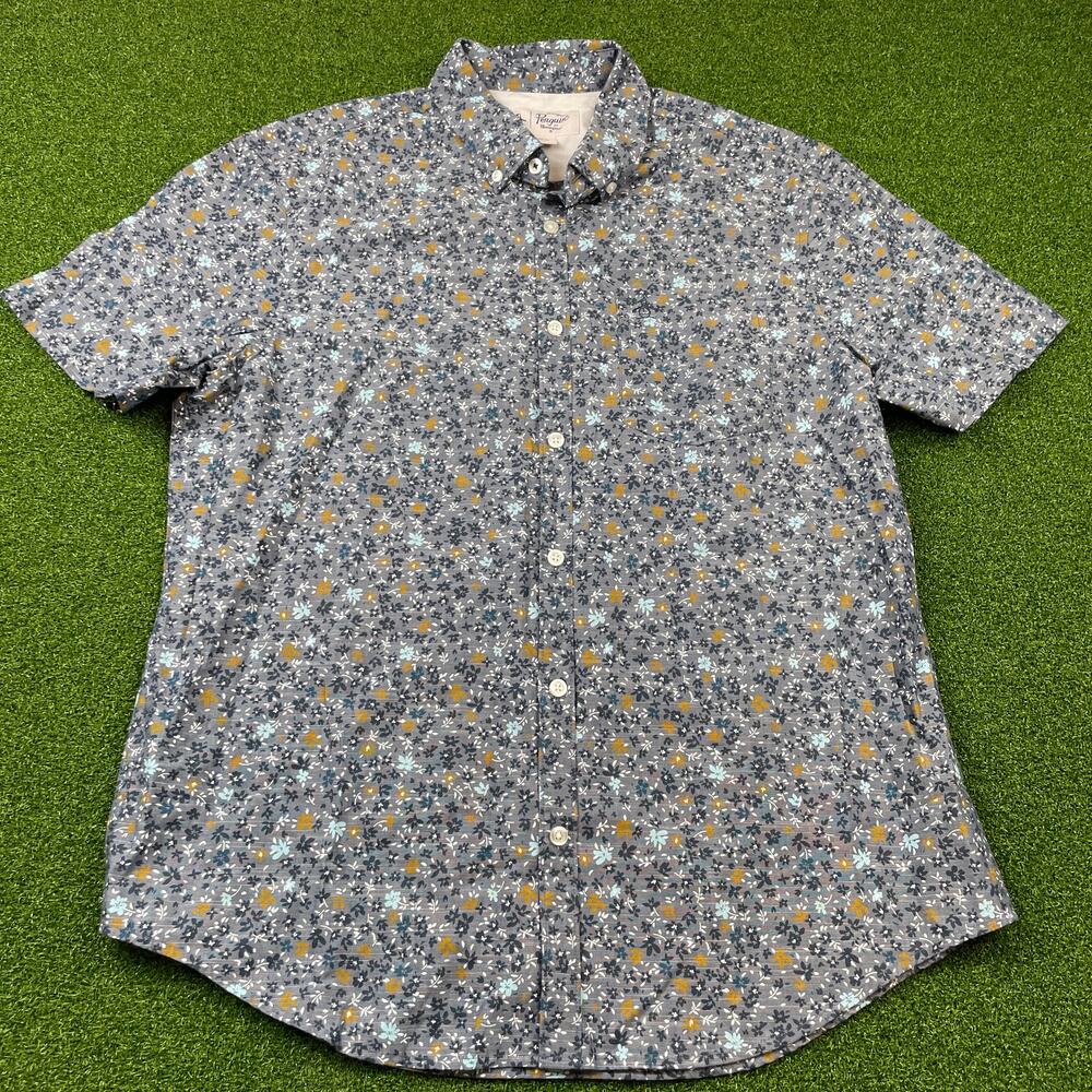 Original Penguin Mens Floral Short Sleeve Button Up Shirt Sz L